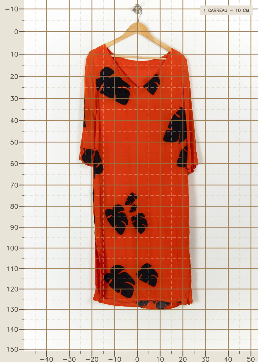 Robe Longue Orange et Noire - Taille S/36 de la marque Modetrotter | PARAD113455 - Vendu par Paradigme - Image 4