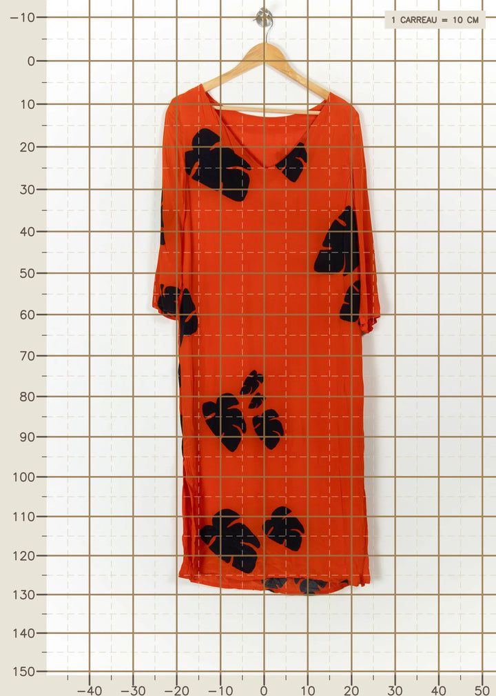 Robe Longue Orange et Noire - Taille S/36 de la marque Modetrotter | PARAD113455 - Vendu par Paradigme - Image 4