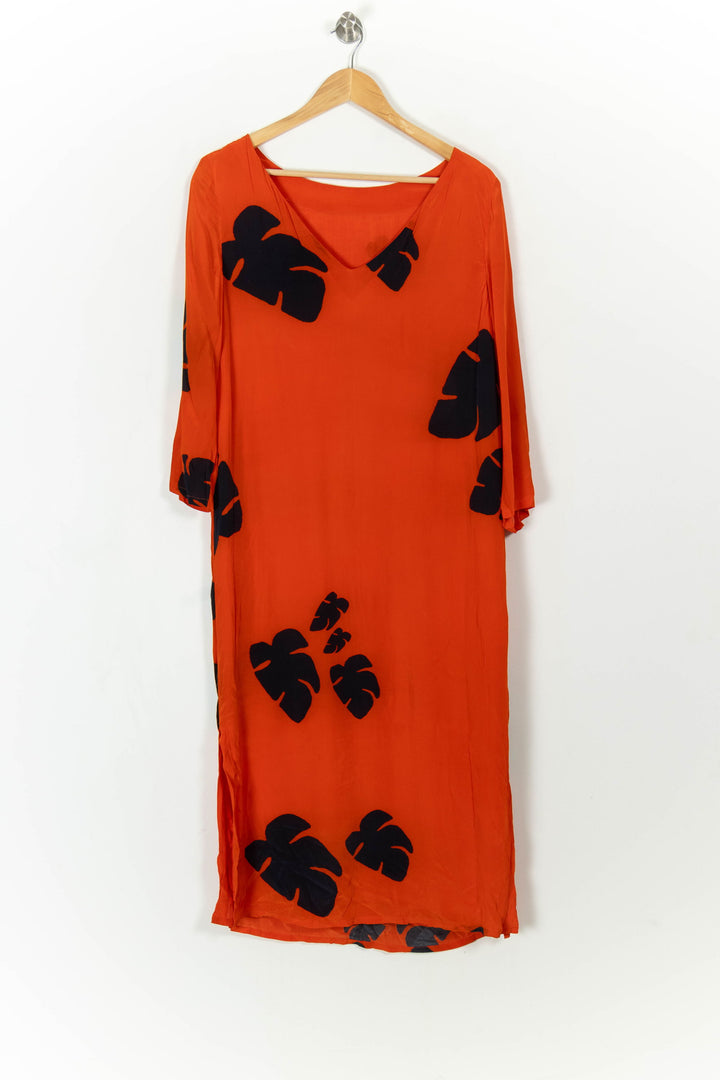 Robe Longue Orange et Noire - Taille S/36 de la marque Modetrotter | PARAD113455 - Vendu par Paradigme - Image 2