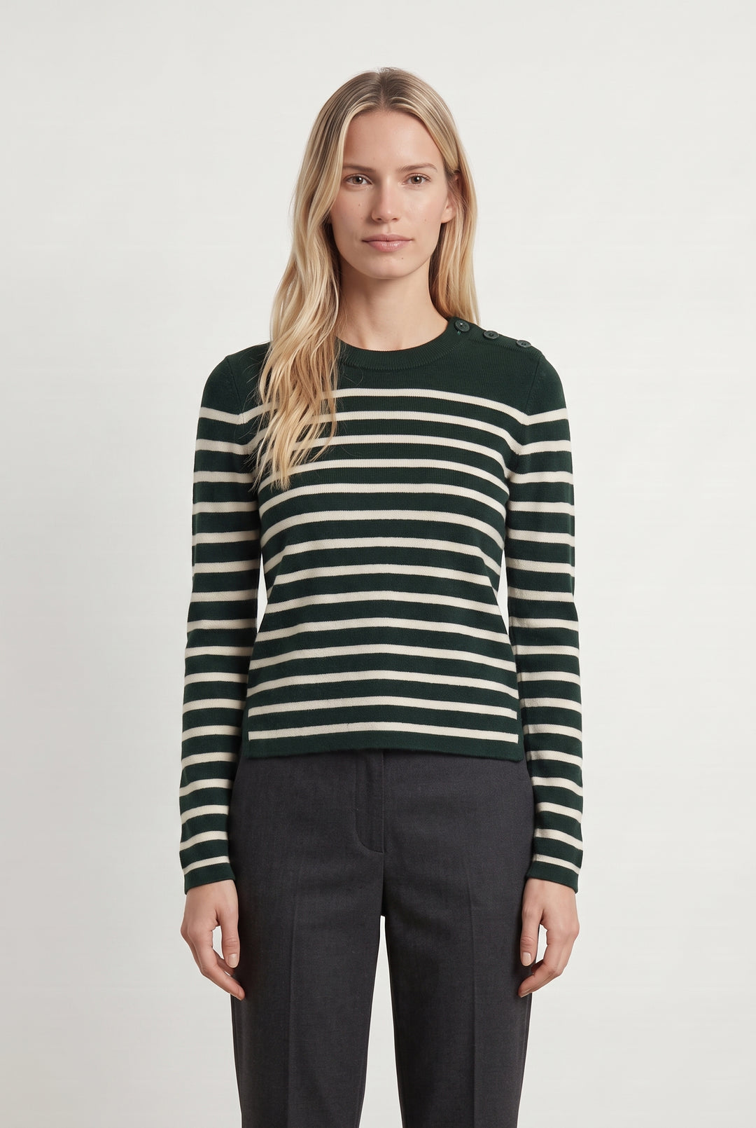 Marinière Verte et Blanche - Taille S/36 de la marque Comptoir des Cotonniers | PARAD113465 - Vendu par Paradigme - Image 1