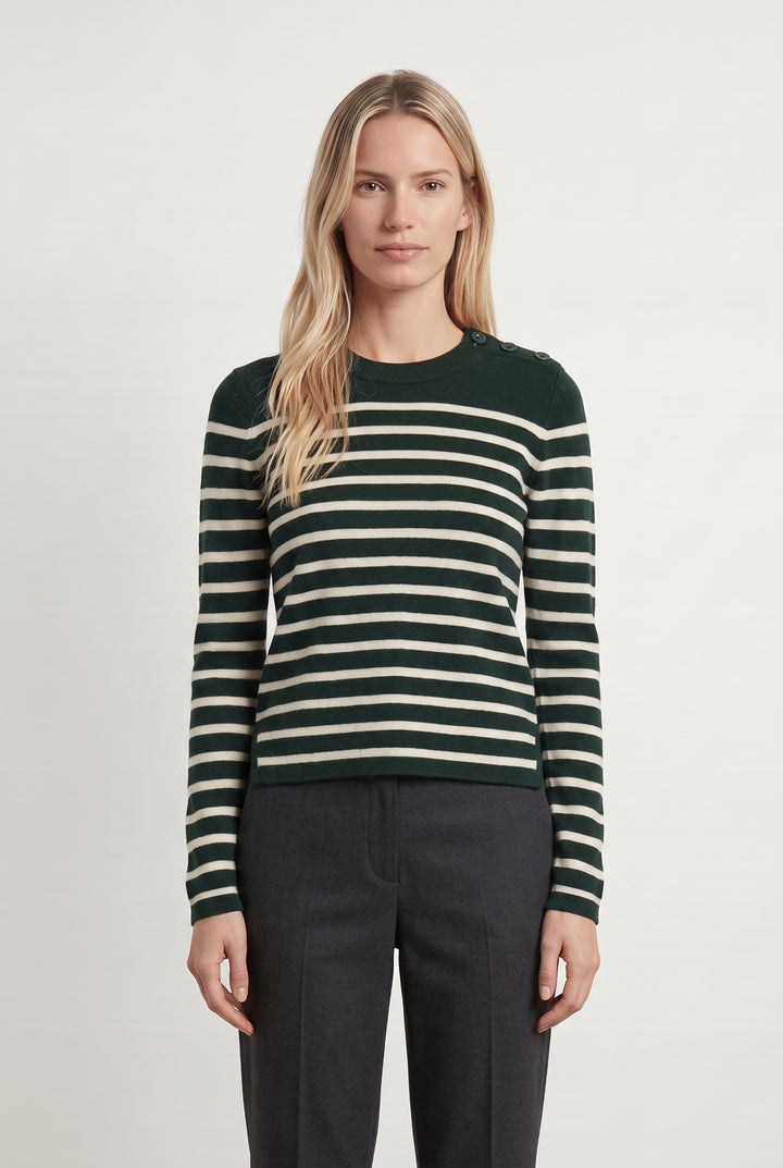 Marinière Verte et Blanche - Taille S/36 de la marque Comptoir des Cotonniers | PARAD113465 - Vendu par Paradigme - Image 1