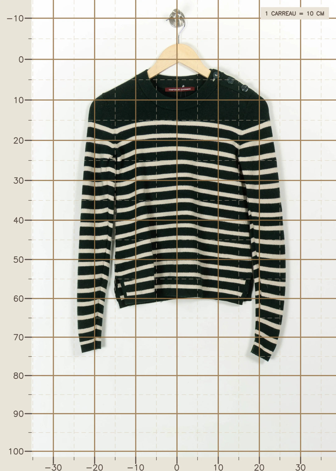 Marinière Verte et Blanche - Taille S/36 de la marque Comptoir des Cotonniers | PARAD113465 - Vendu par Paradigme - Image 4