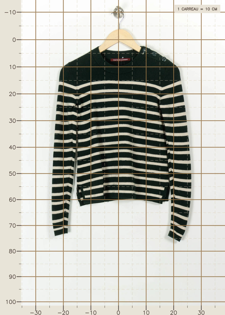 Marinière Verte et Blanche - Taille S/36 de la marque Comptoir des Cotonniers | PARAD113465 - Vendu par Paradigme - Image 4