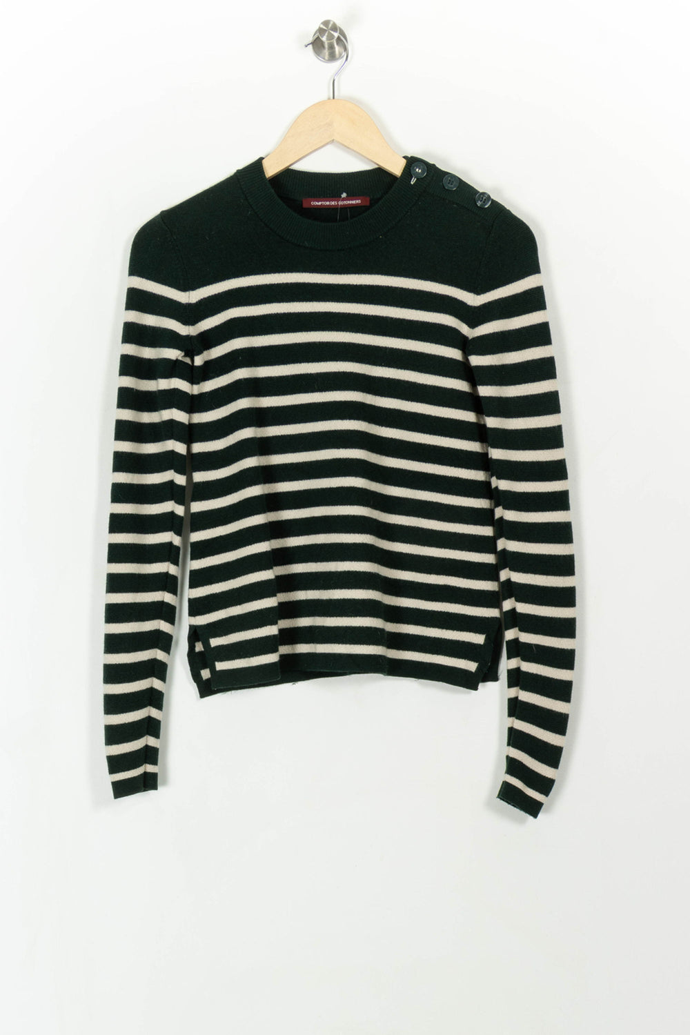 Marinière Verte et Blanche - Taille S/36 de la marque Comptoir des Cotonniers | PARAD113465 - Vendu par Paradigme - Image 2