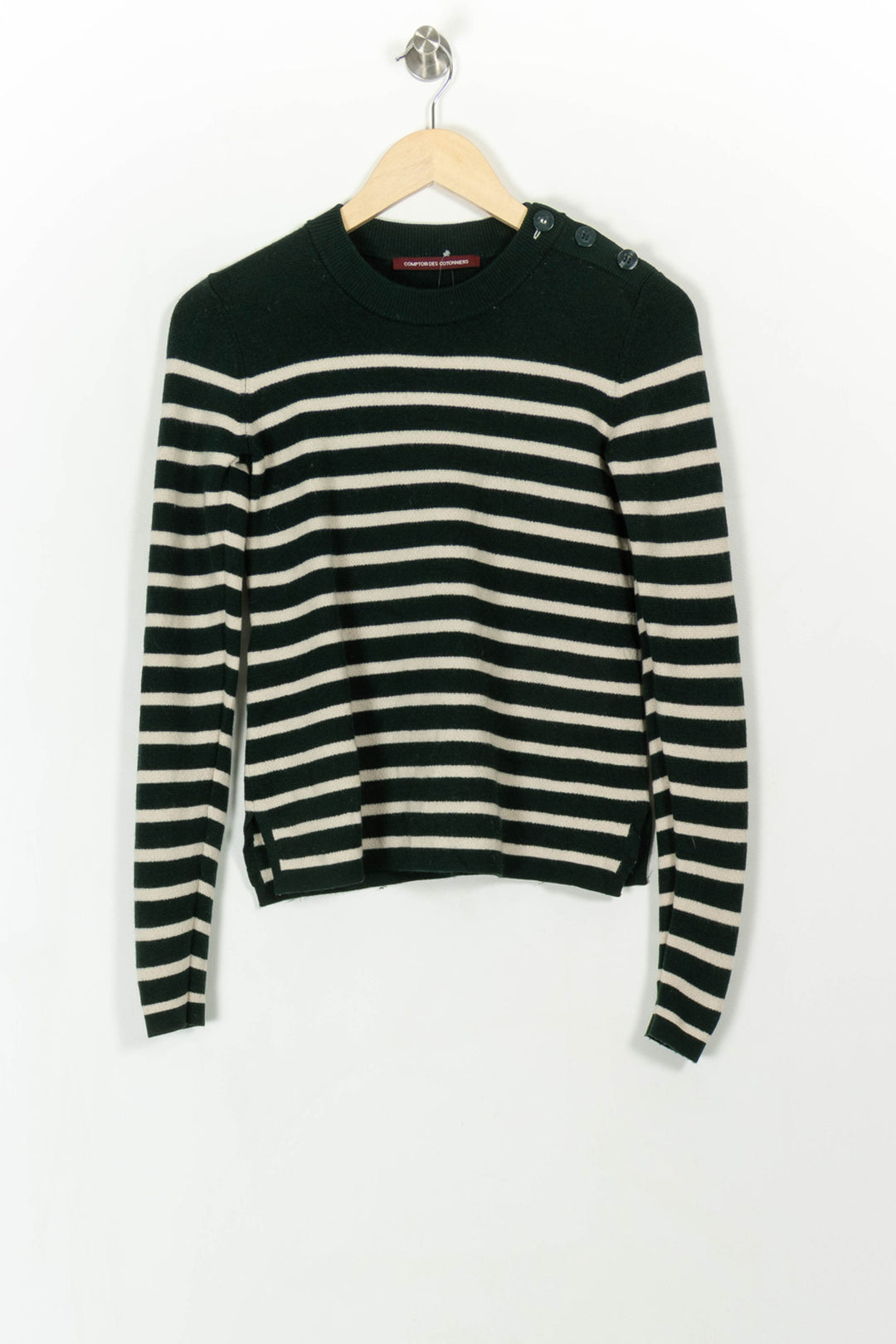 Marinière Verte et Blanche - Taille S/36 de la marque Comptoir des Cotonniers | PARAD113465 - Vendu par Paradigme - Image 2