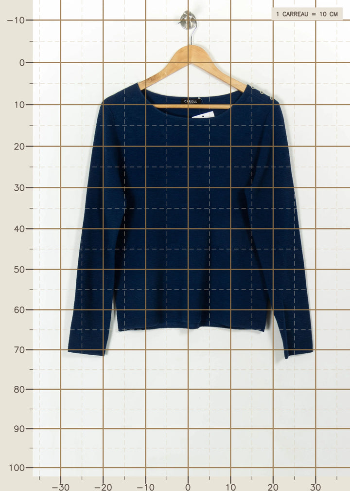 Pull Bleu - Taille L/40 de la marque Caroll | PARAD113479 - Vendu par Paradigme - Image 4