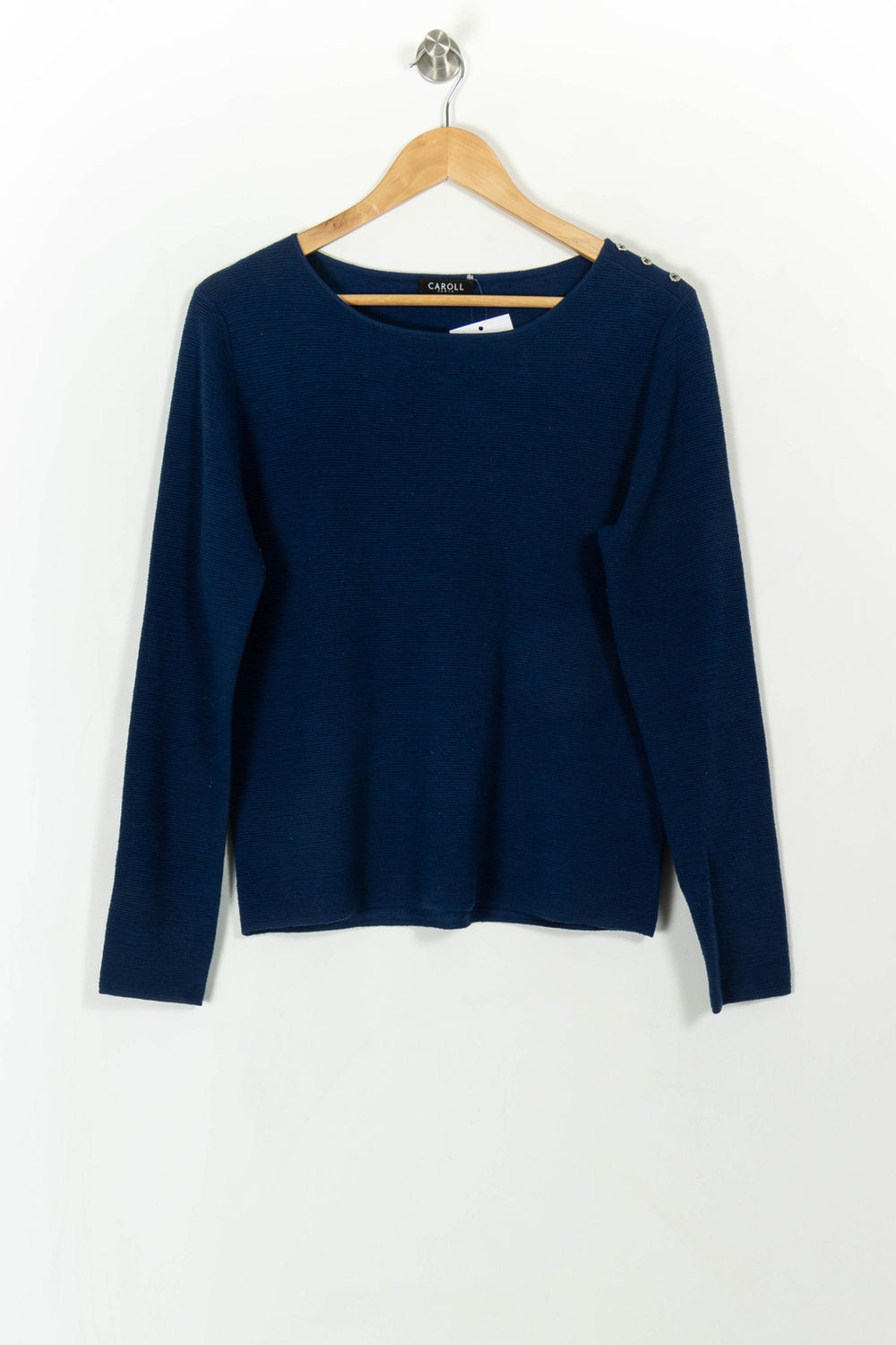 Pull Bleu - Taille L/40 de la marque Caroll | PARAD113479 - Vendu par Paradigme - Image 2