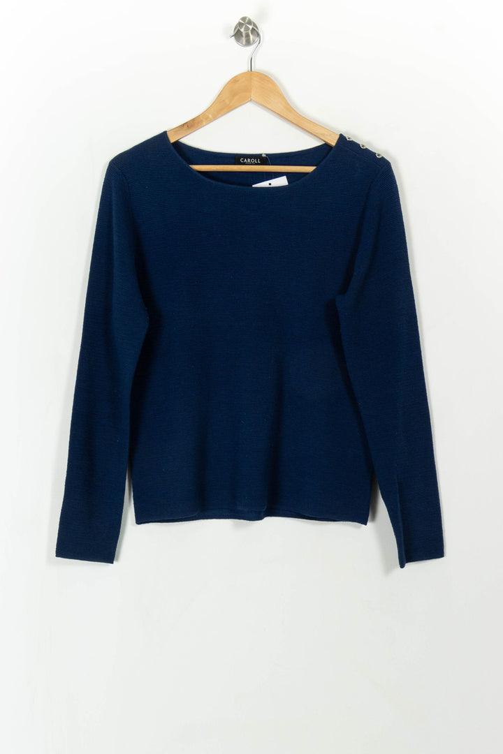 Pull Bleu - Taille L/40 de la marque Caroll | PARAD113479 - Vendu par Paradigme - Image 2
