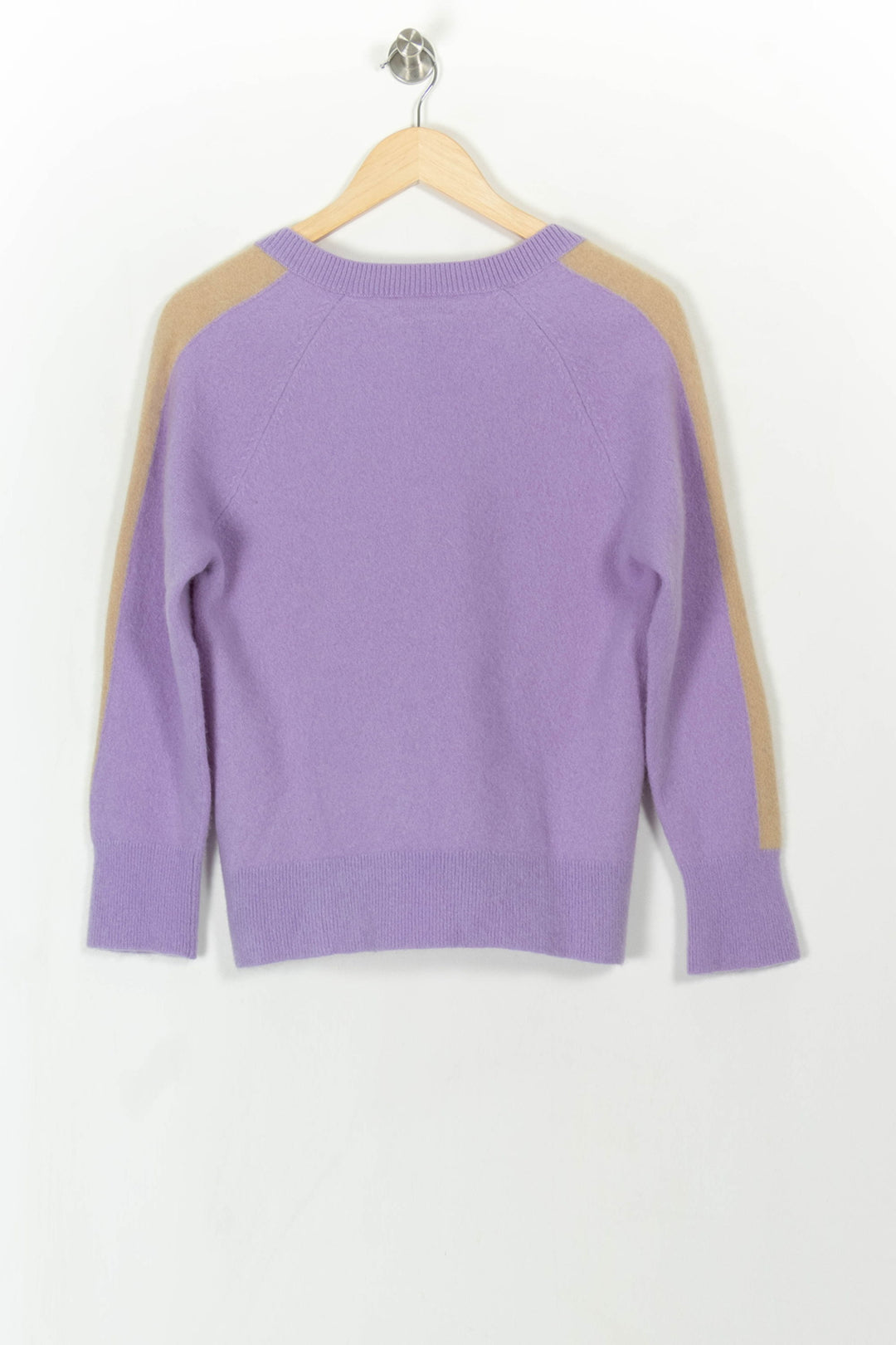 Pull Col V Violet et Beige - Taille L/40 de la marque From Future | PARAD113481 - Vendu par Paradigme - Image 5