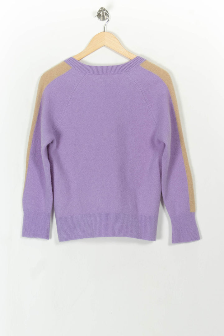Pull Col V Violet et Beige - Taille L/40 de la marque From Future | PARAD113481 - Vendu par Paradigme - Image 5