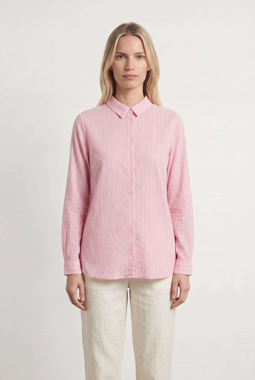 Chemise Rayée Rose et Blanche - Taille M/38 de la marque Maison 123 | PARAD113482 - Vendu par Paradigme - Image 1