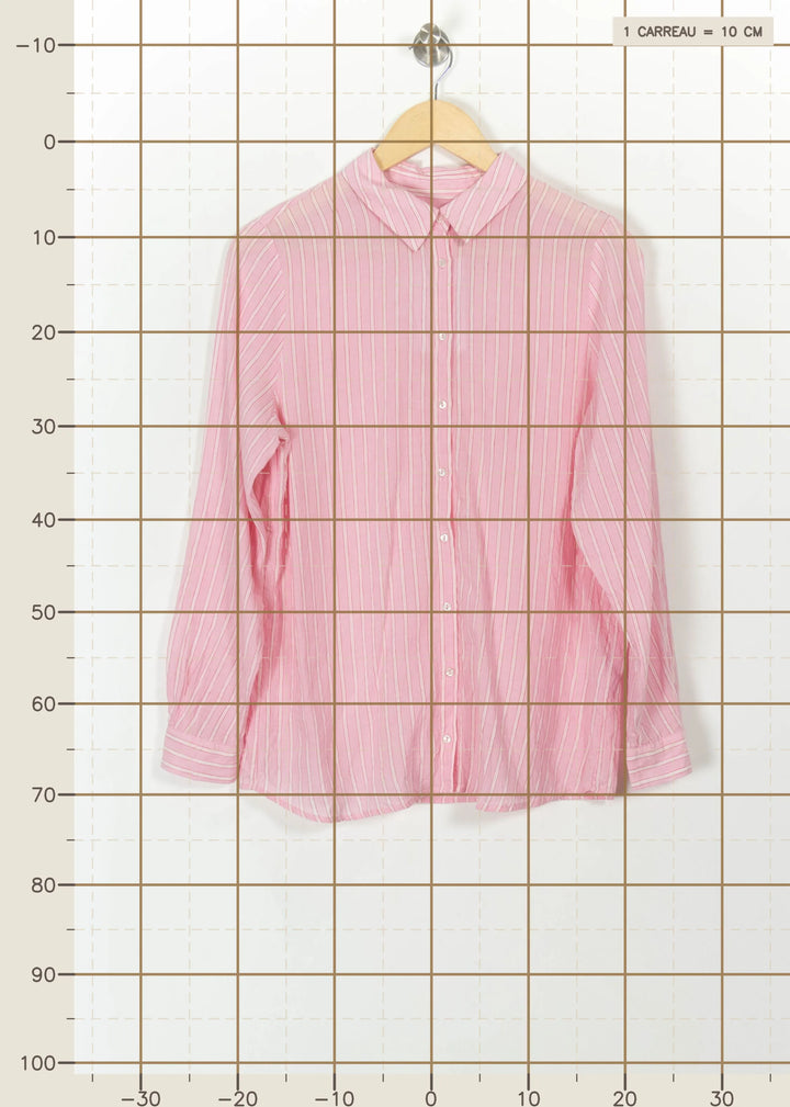 Chemise Rayée Rose et Blanche - Taille M/38 de la marque Maison 123 | PARAD113482 - Vendu par Paradigme - Image 4