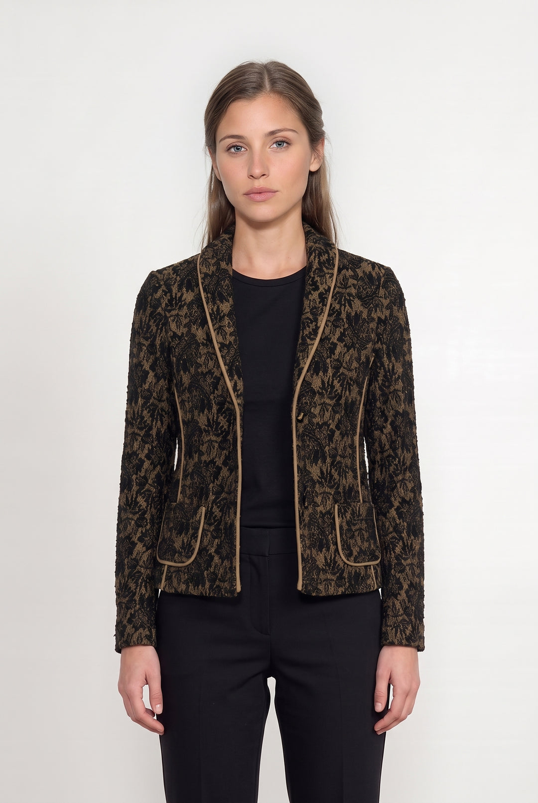 Blazer Noir et Marron - Taille M/38 de la marque La Fée Maraboutée | PARAD113483 - Vendu par Paradigme - Image 1