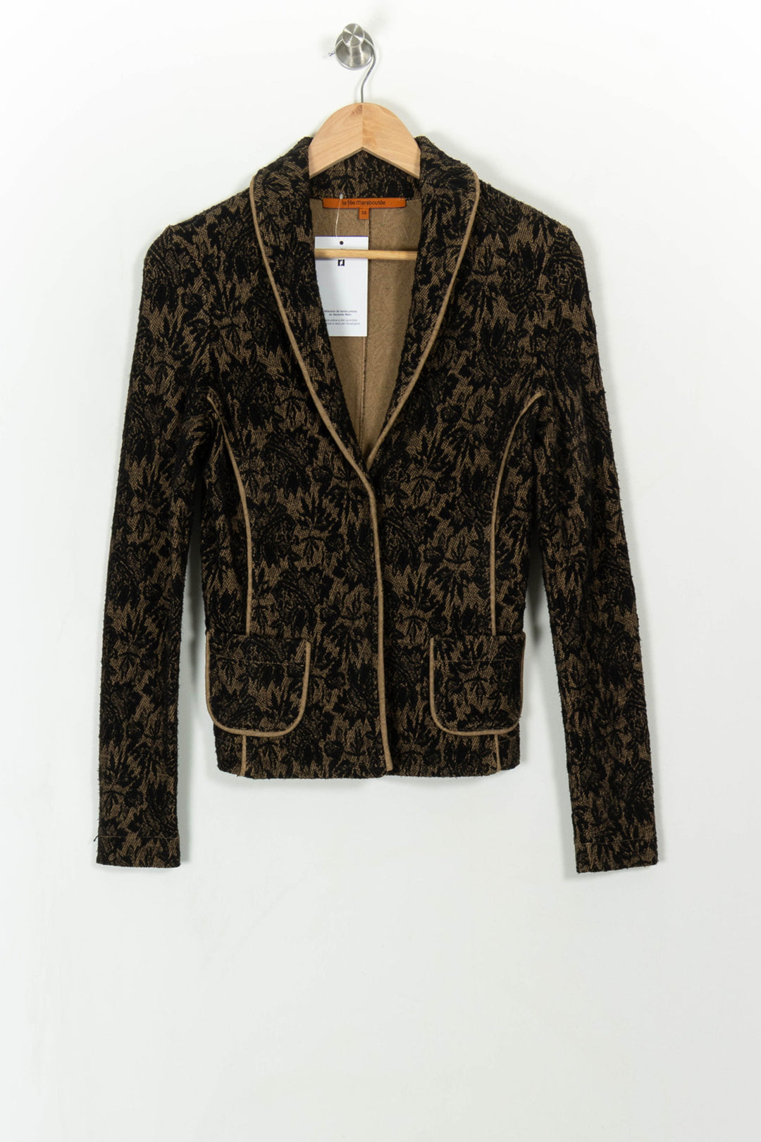 Blazer Noir et Marron - Taille M/38 de la marque La Fée Maraboutée | PARAD113483 - Vendu par Paradigme - Image 2