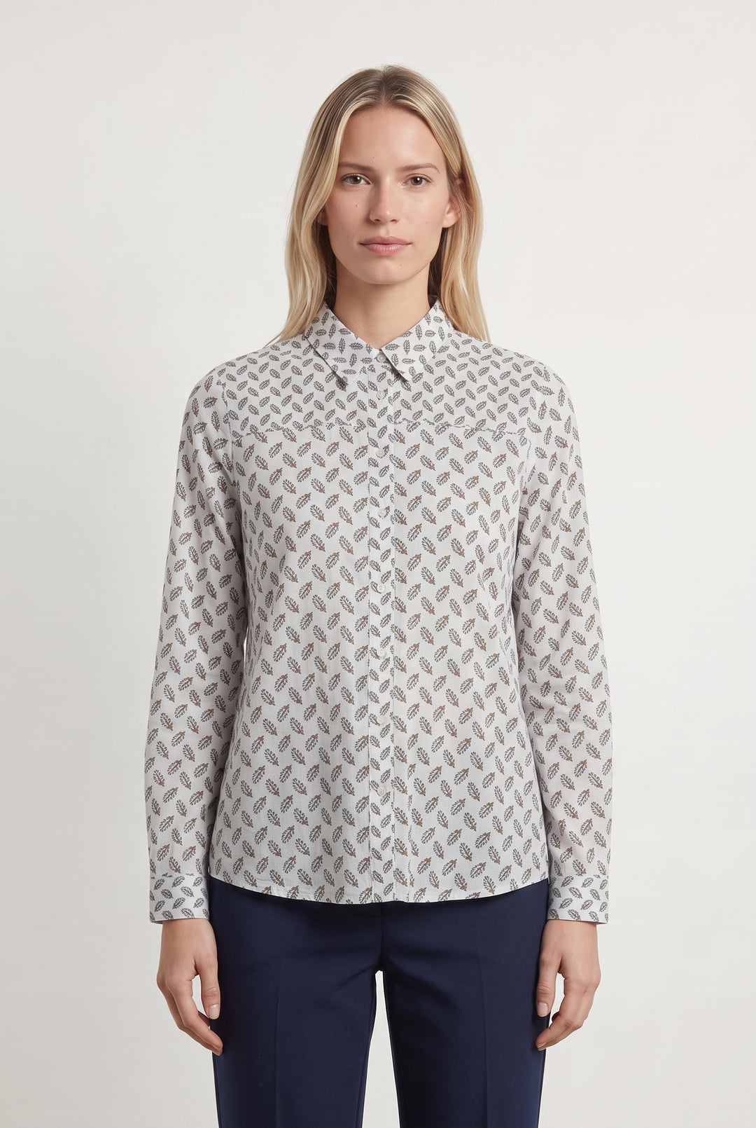 Chemise Imprimée Blanche et Noire - Taille S/36 de la marque Caroll | PARAD113495 - Vendu par Paradigme - Image 1