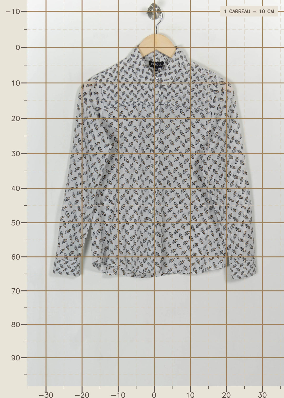 Chemise Imprimée Blanche et Noire - Taille S/36 de la marque Caroll | PARAD113495 - Vendu par Paradigme - Image 4