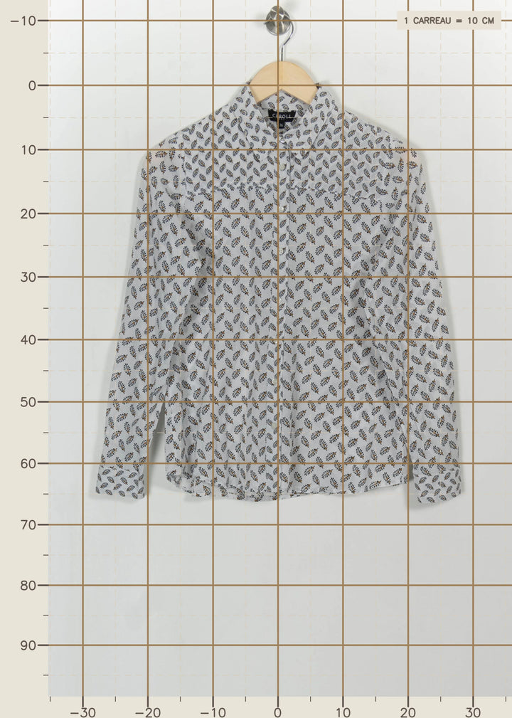 Chemise Imprimée Blanche et Noire - Taille S/36 de la marque Caroll | PARAD113495 - Vendu par Paradigme - Image 4