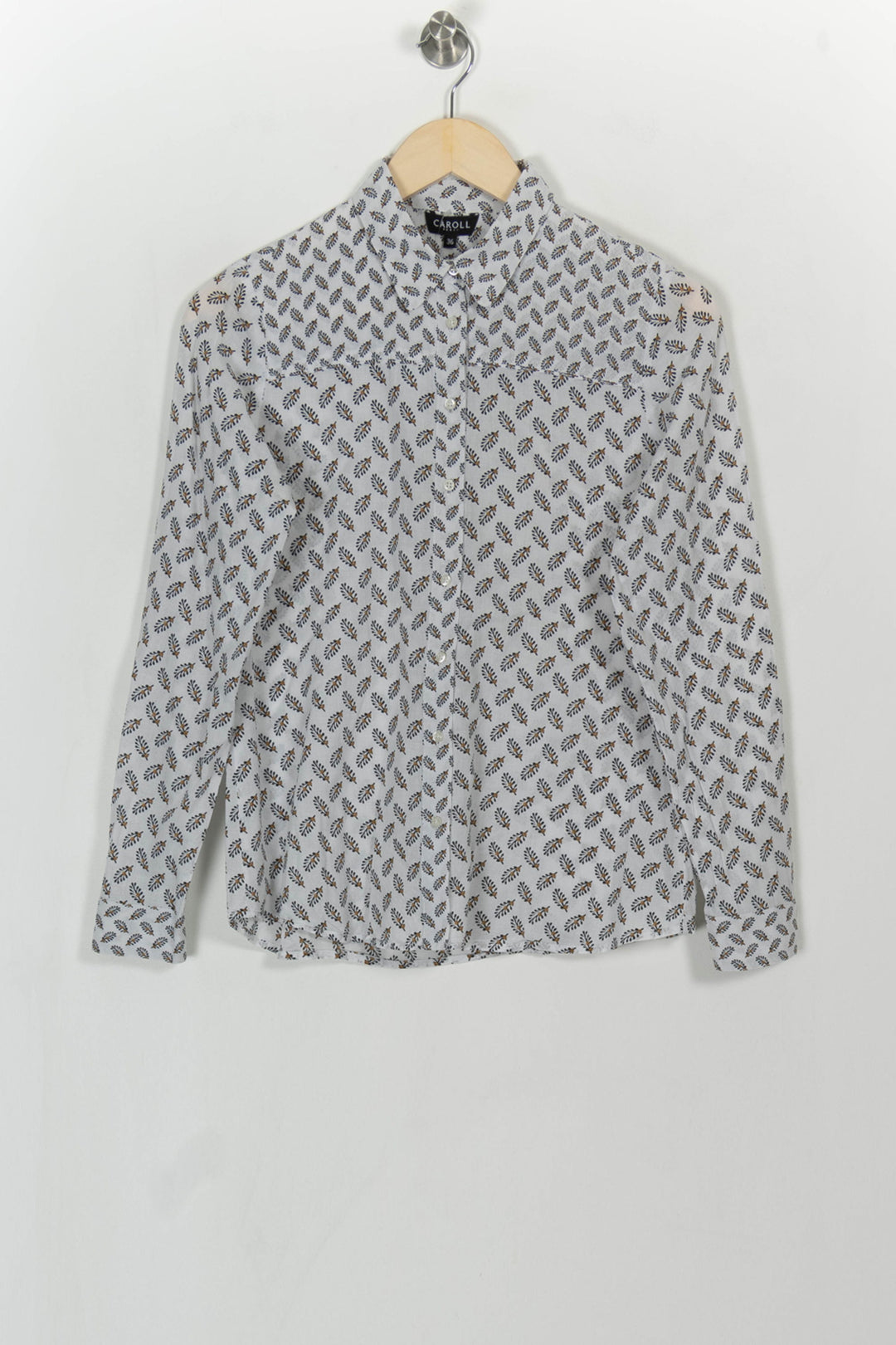 Chemise Imprimée Blanche et Noire - Taille S/36 de la marque Caroll | PARAD113495 - Vendu par Paradigme - Image 2