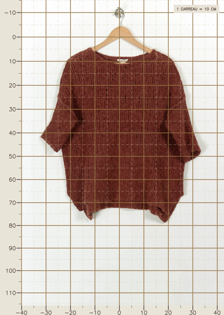 Pull Bordeaux - Taille XS/34 de la marque American Vintage | PARAD113502 - Vendu par Paradigme - Image 4