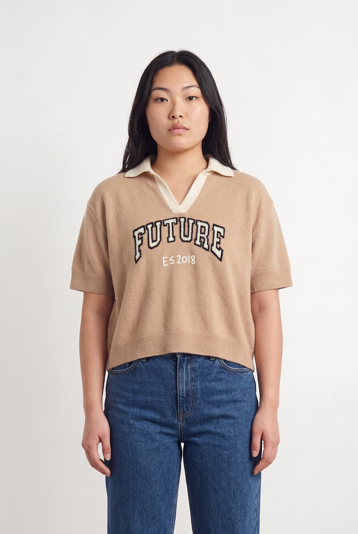 Pull Col V Beige et Écru - Taille L/40 de la marque From Future | PARAD113504 - Vendu par Paradigme - Image 1