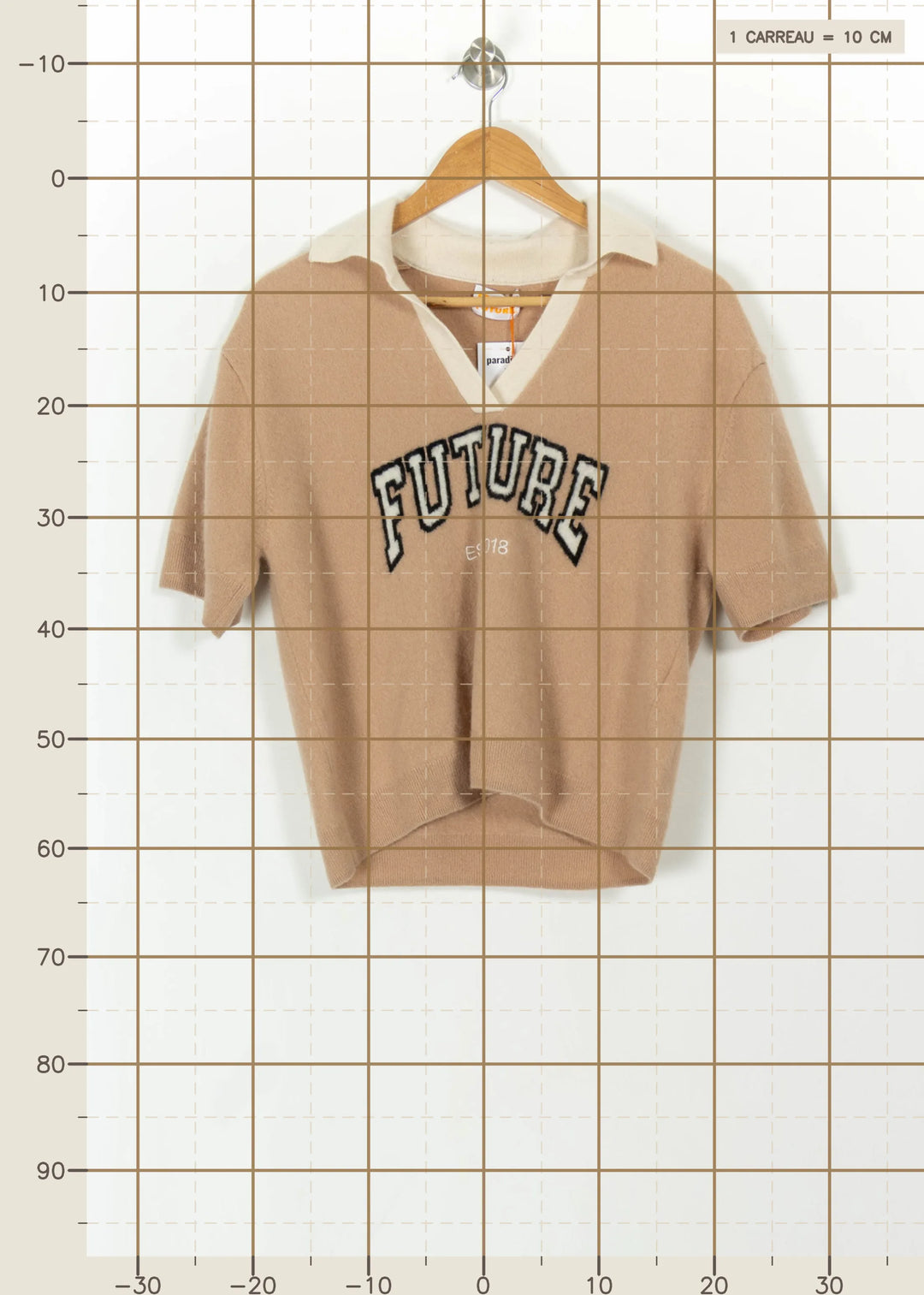 Pull Col V Beige et Écru - Taille L/40 de la marque From Future | PARAD113504 - Vendu par Paradigme - Image 4