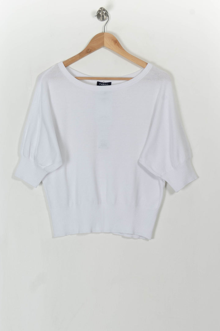 Pull Blanc - Taille L/40 de la marque Caroll | PARAD113505 - Vendu par Paradigme - Image 2