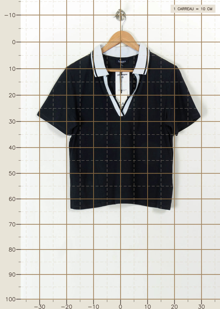 Polo Bleu et Blanc - Taille XL/42 de la marque Caroll | PARAD113506 - Vendu par Paradigme - Image 4