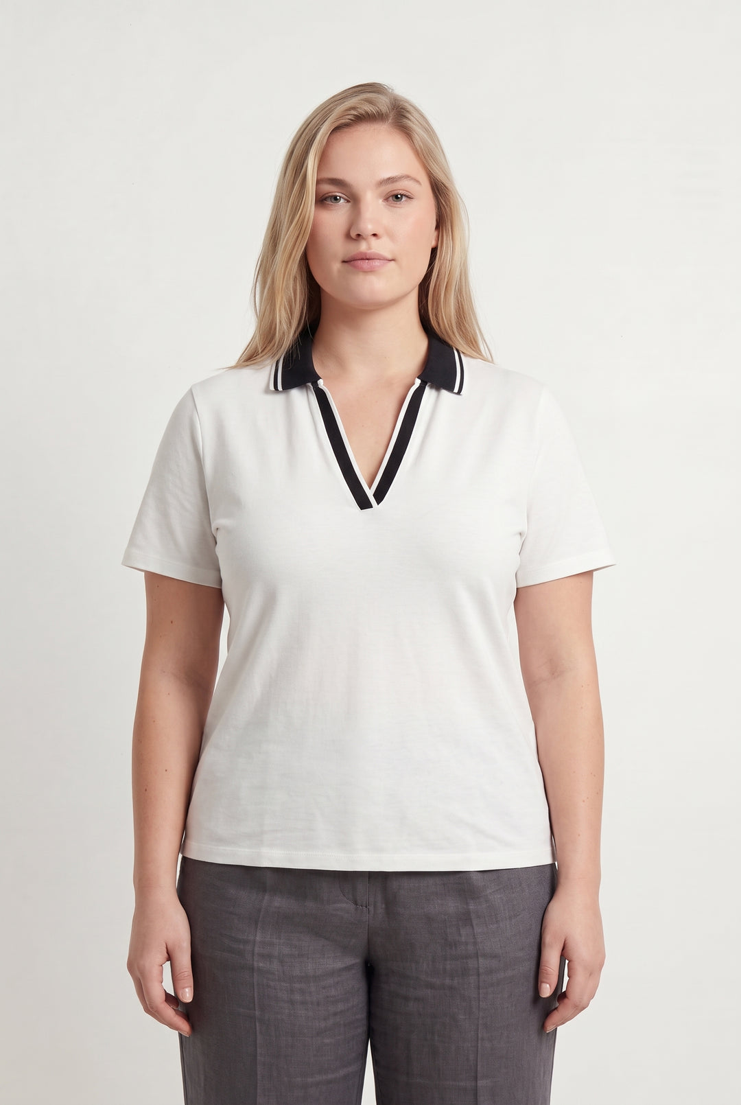 Polo Blanc et Noir - Taille XL/42 de la marque Caroll | PARAD113507 - Vendu par Paradigme - Image 1