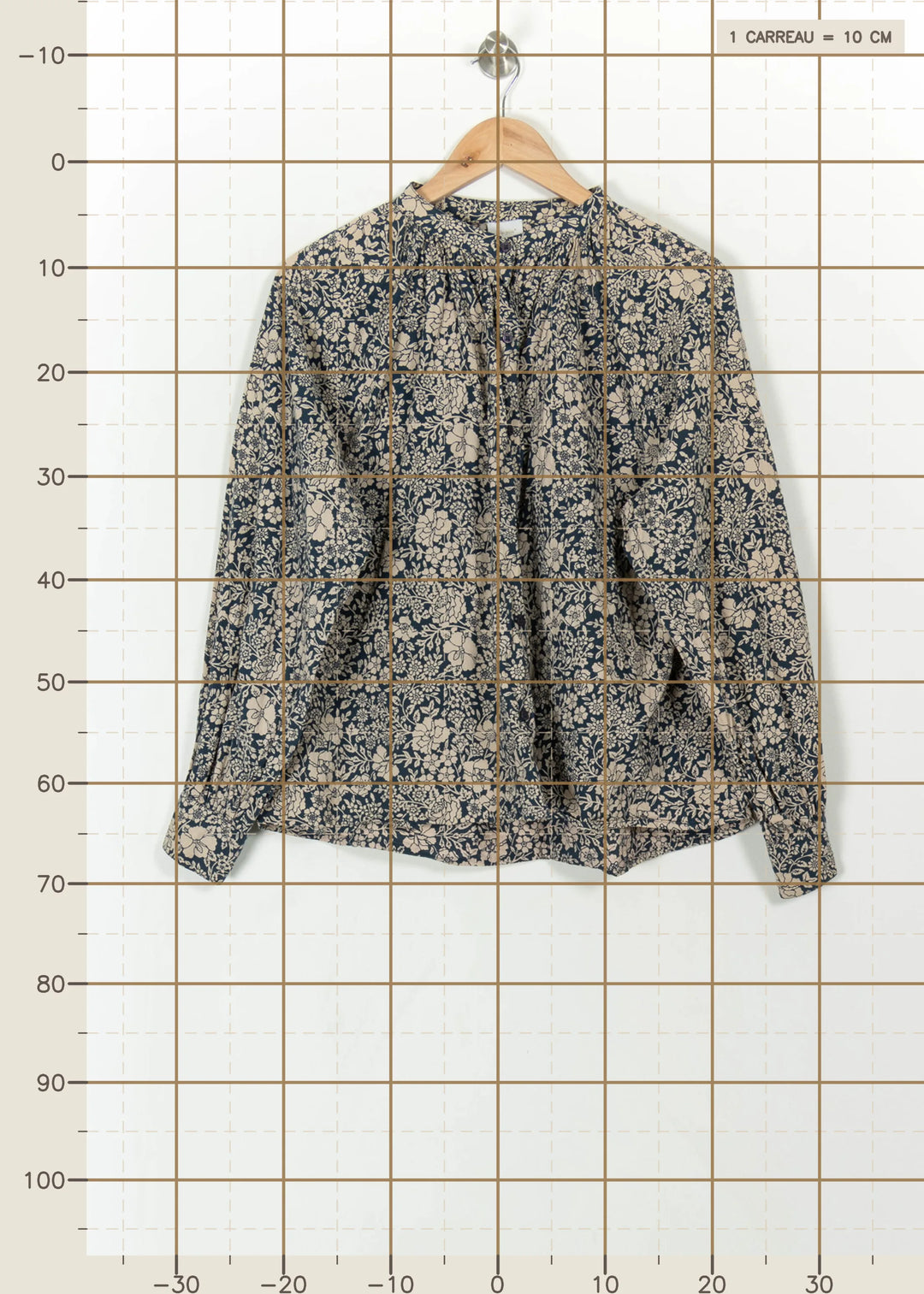 Blouse Bleue et Beige - Taille S/36 de la marque Petite Mendigote | PARAD113508 - Vendu par Paradigme - Image 4