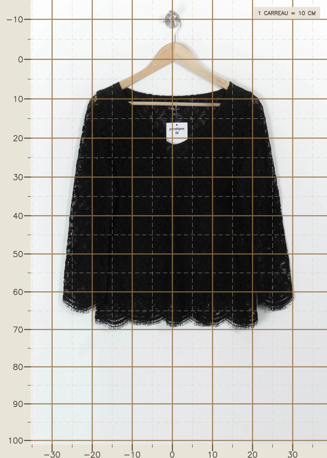 Blouse Noire - Taille M/38 de la marque Caroll | PARAD113510 - Vendu par Paradigme - Image 4