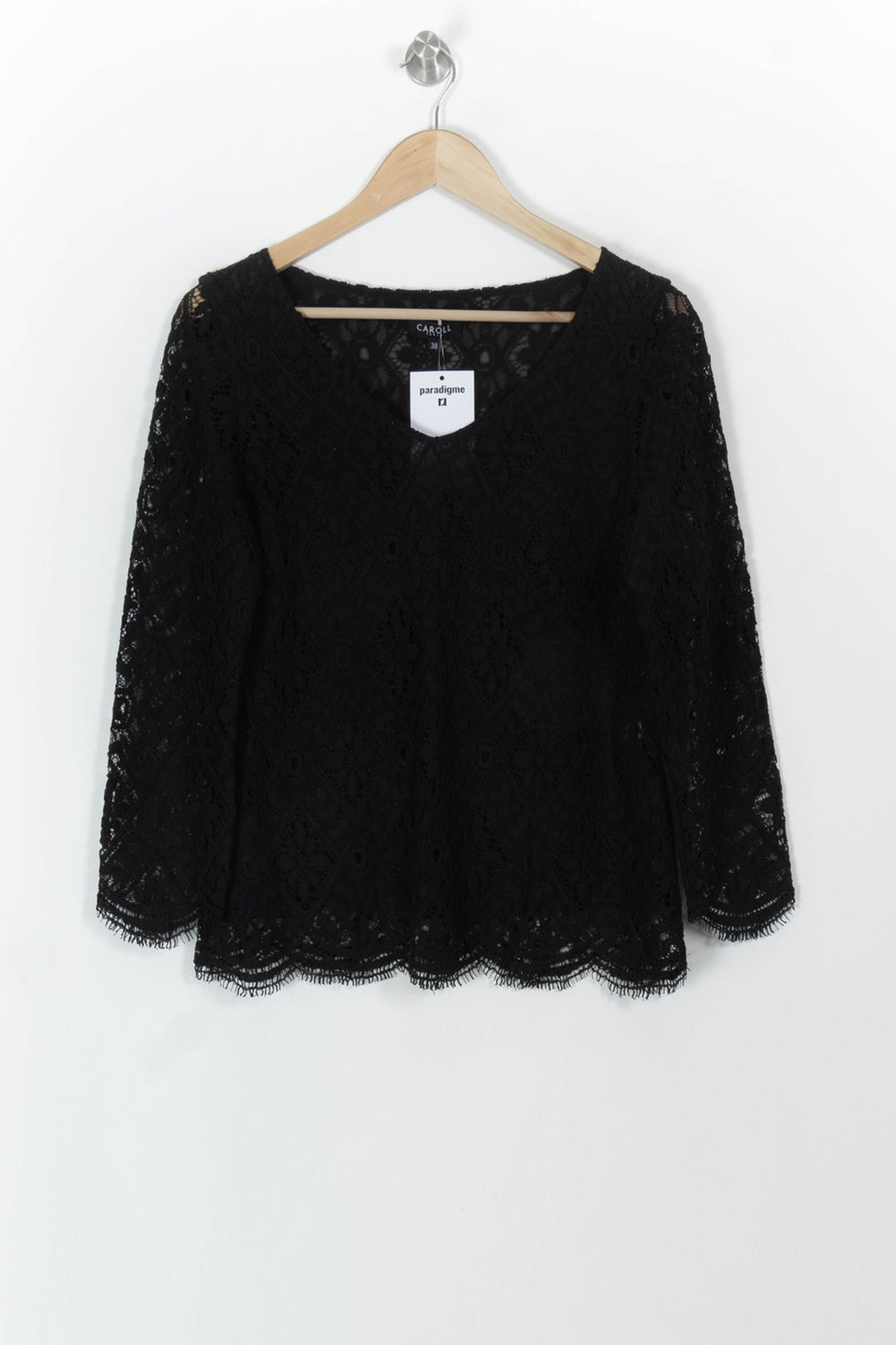 Blouse Noire - Taille M/38 de la marque Caroll | PARAD113510 - Vendu par Paradigme - Image 2