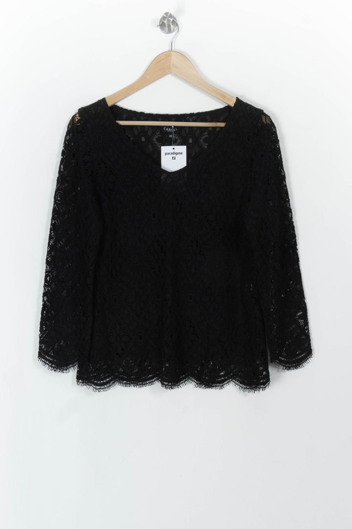 Blouse Noire - Taille M/38 de la marque Caroll | PARAD113510 - Vendu par Paradigme - Image 2