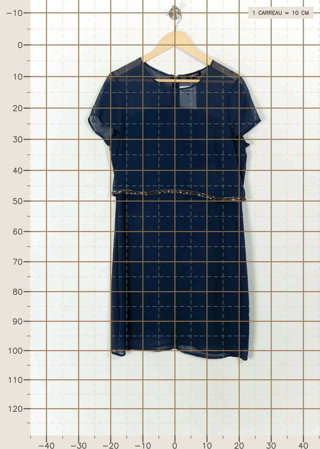 Robe Courte Bleue - Taille XL/42 de la marque Caroll | PARAD113511 - Vendu par Paradigme - Image 4
