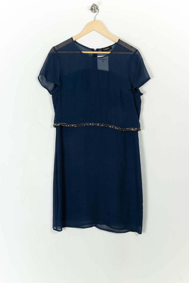 Robe Courte Bleue - Taille XL/42 de la marque Caroll | PARAD113511 - Vendu par Paradigme - Image 2