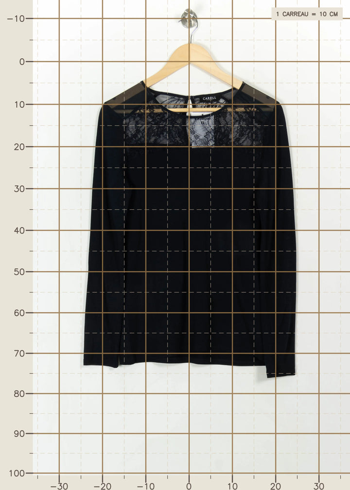 Tee-shirt bleu - Taille M/38 de la marque Caroll | PARAD113512 - Vendu par Paradigme - Image 4