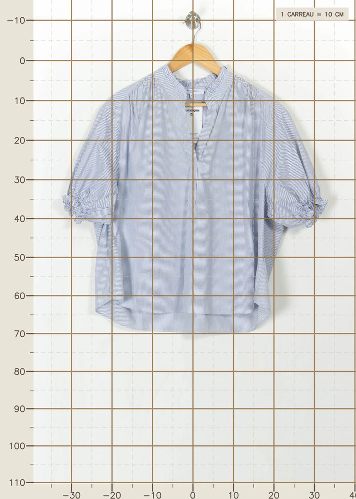 Blouse Rayée Bleue et Blanche - Taille XL/42 de la marque Gerard Darel | PARAD113515 - Vendu par Paradigme - Image 4