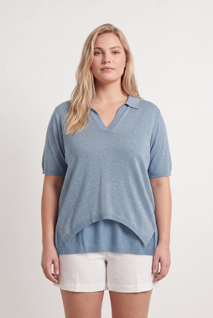 Blouse Bleue - Taille XL/42 de la marque Caroll | PARAD113518 - Vendu par Paradigme - Image 1