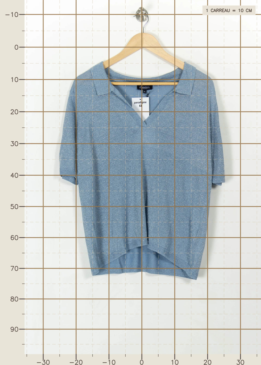 Blouse Bleue - Taille XL/42 de la marque Caroll | PARAD113518 - Vendu par Paradigme - Image 4