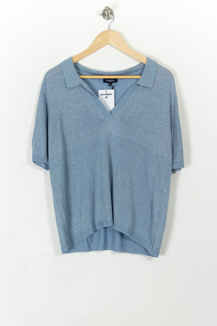 Blouse Bleue - Taille XL/42 de la marque Caroll | PARAD113518 - Vendu par Paradigme - Image 2