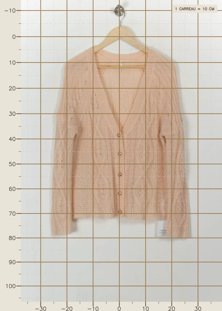 Cardigan Rose - Taille M/38 de la marque I.Code | PARAD113520 - Vendu par Paradigme - Image 4