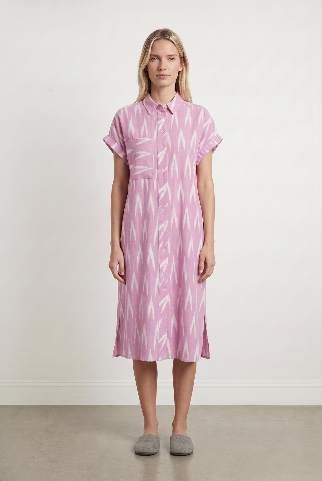 Robe chemise rose et blanche - Taille S/36 de la marque Maison 123 | PARAD113521 - Vendu par Paradigme - Image 1
