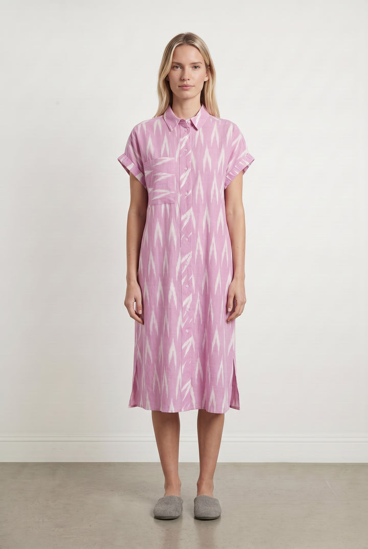 Robe chemise rose et blanche - Taille S/36 de la marque Maison 123 | PARAD113521 - Vendu par Paradigme - Image 1