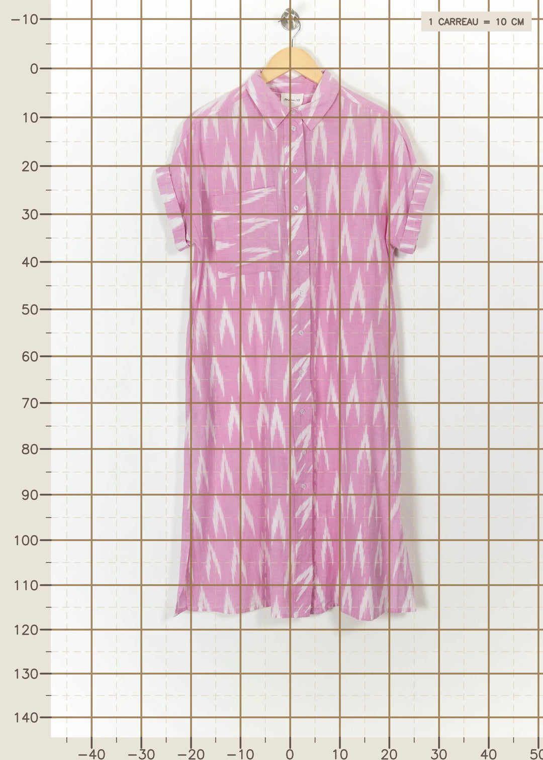 Robe chemise rose et blanche - Taille S/36 de la marque Maison 123 | PARAD113521 - Vendu par Paradigme - Image 4
