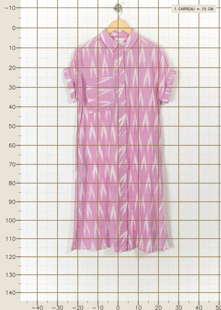 Robe chemise rose et blanche - Taille S/36 de la marque Maison 123 | PARAD113521 - Vendu par Paradigme - Image 4