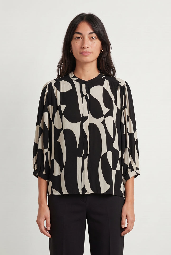 Blouse Noire et Beige - Taille M/38 de la marque Grace &amp; Mila | PARAD113530 - Vendu par Paradigme - Image 1