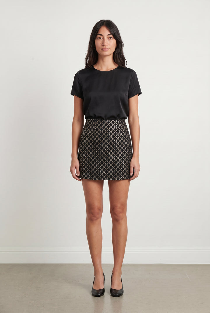 Jupe Courte Noire et Argentée - Taille M/38 de la marque La Petite Etoile | PARAD113532 - Vendu par Paradigme - Image 1