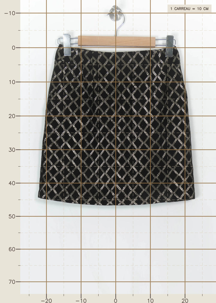Jupe Courte Noire et Argentée - Taille M/38 de la marque La Petite Etoile | PARAD113532 - Vendu par Paradigme - Image 4