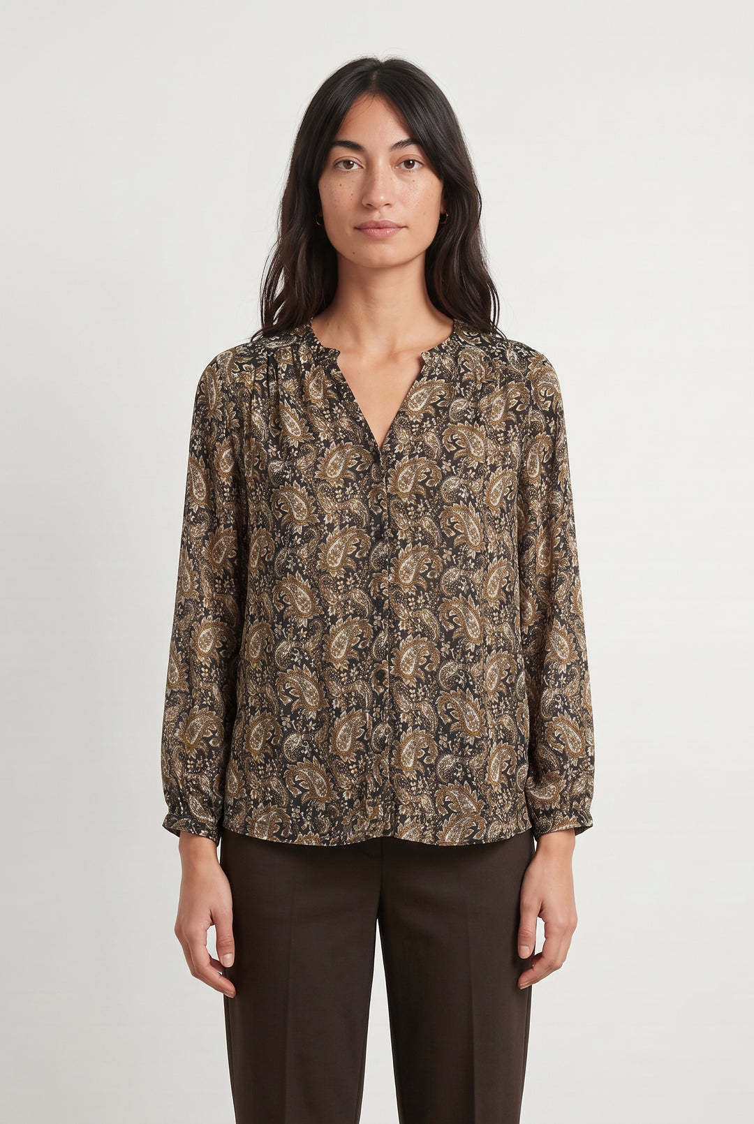 Blouse Noire et Camel - Taille S/36 de la marque Pablo | PARAD113536 - Vendu par Paradigme - Image 1
