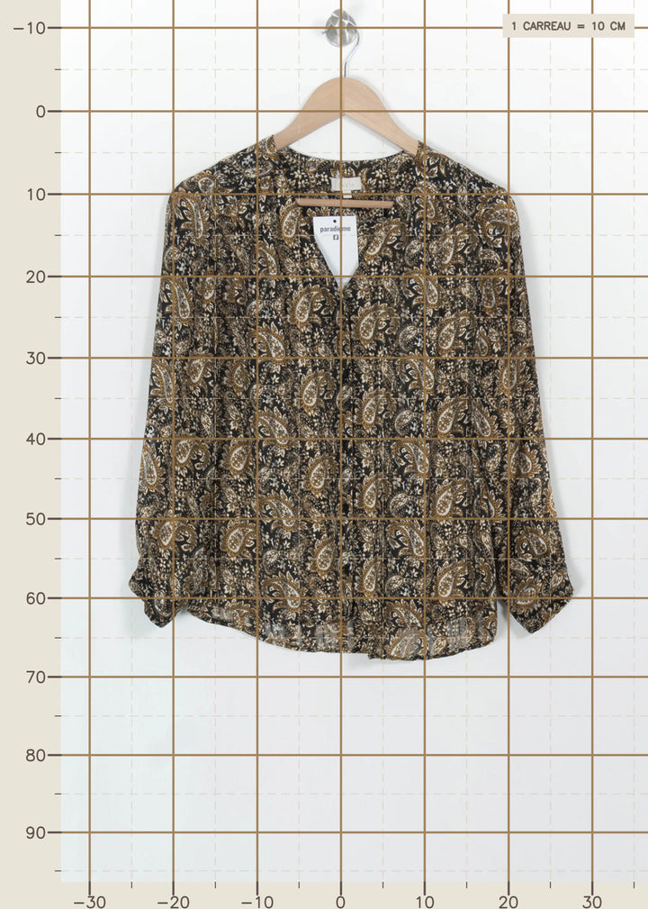 Blouse Noire et Camel - Taille S/36 de la marque Pablo | PARAD113536 - Vendu par Paradigme - Image 4