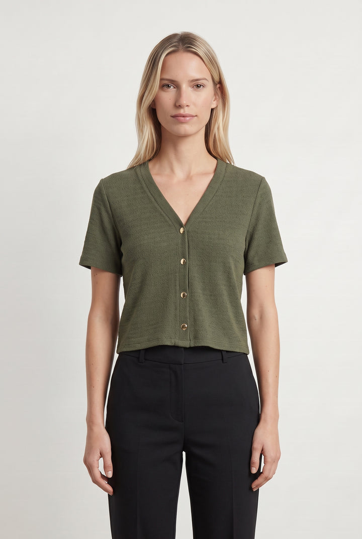 Cardigan Vert - Taille M/38 de la marque Caroll | PARAD113538 - Vendu par Paradigme - Image 1